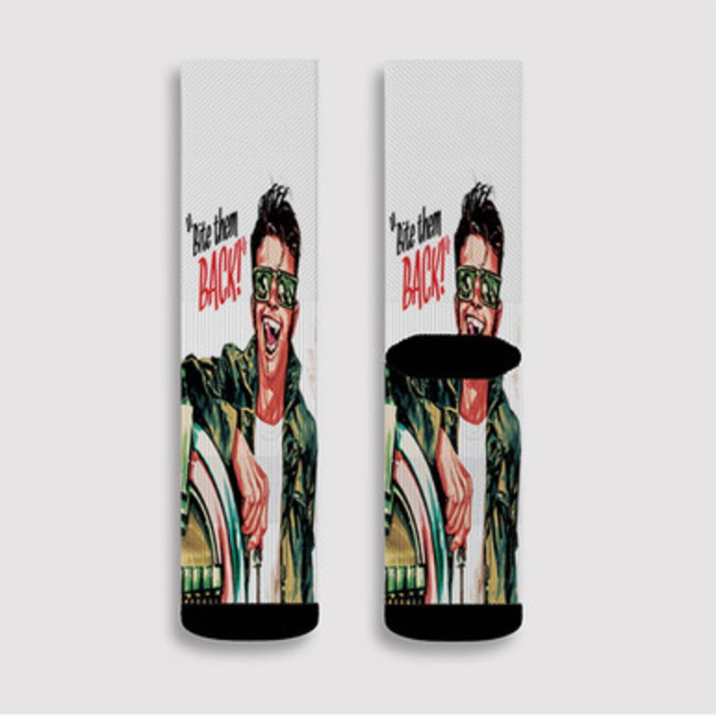 Pastele Bite Them Back Vampire Custom Socks Sublimation Awesome Printed Sports Elite Socks Polyester Cushioned Bottoms Gym Gymnastic Running Yoga School Skatebording Basketball Spandex