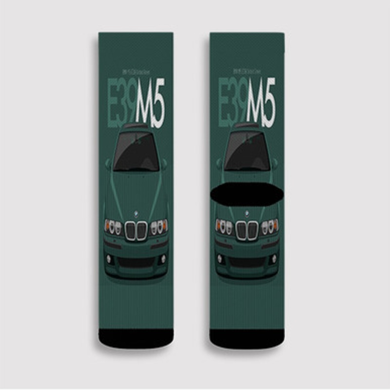 Pastele BMW M5 E39 Oxford Green Custom Socks Sublimation Awesome Printed Sports Elite Socks Polyester Cushioned Bottoms Gym Gymnastic Running Yoga School Skatebording Basketball Spandex