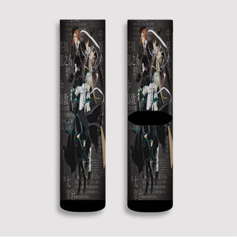 Pastele Bungou Stray Dogs 4th Season Good Custom Socks Sublimation Awesome Printed Sports Elite Socks Polyester Cushioned Bottoms Gym Gymnastic Running Yoga School Skatebording Basketball Spandex