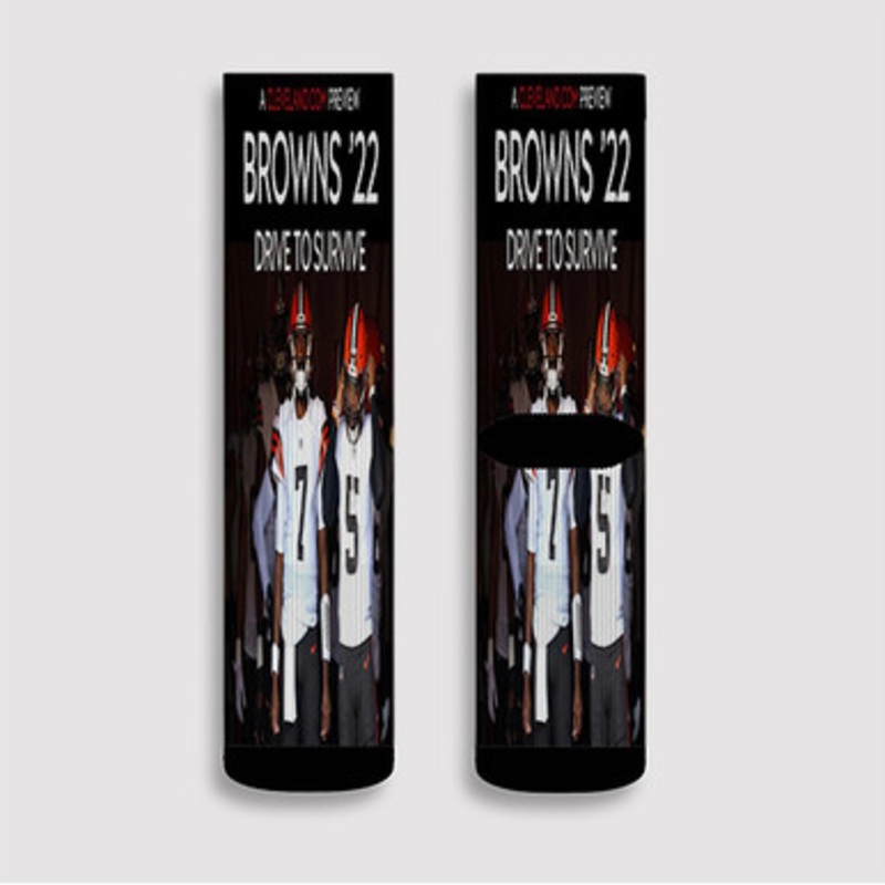 Pastele Cleveland Browns NFL 2022 Custom Socks Sublimation Awesome Printed Sports Elite Socks Polyester Cushioned Bottoms Gym Gymnastic Running Yoga School Skatebording Basketball Spandex