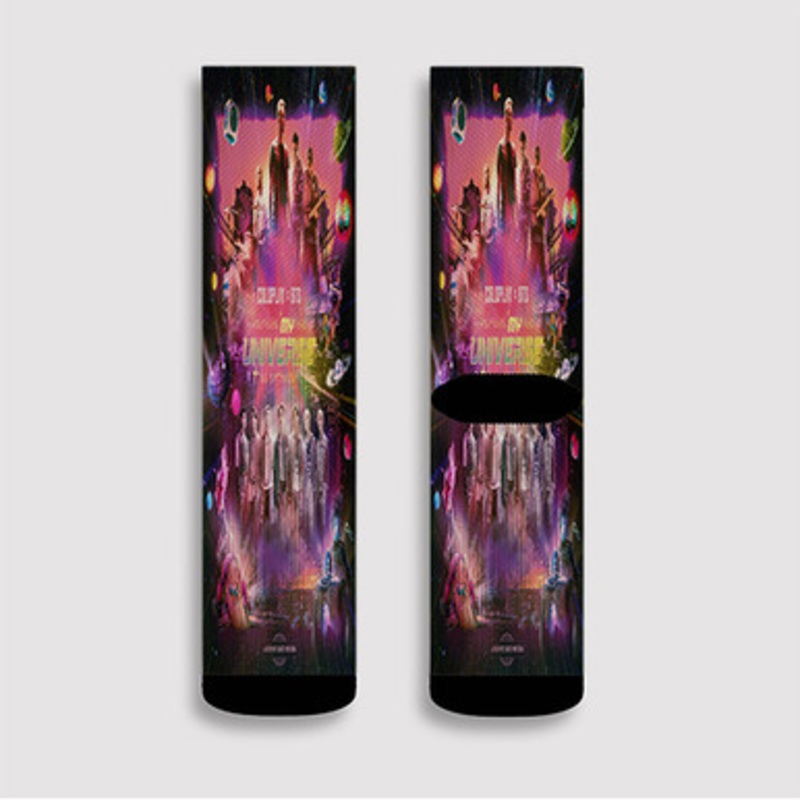 Pastele Coldplay BTS My Universe Custom Socks Sublimation Awesome Printed Sports Elite Socks Polyester Cushioned Bottoms Gym Gymnastic Running Yoga School Skatebording Basketball Spandex