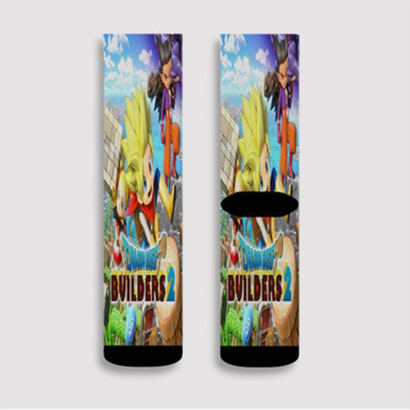 Pastele Dragon Quest Builders 2 Custom Socks Sublimation Awesome Printed Sports Elite Socks Polyester Cushioned Bottoms Gym Gymnastic Running Yoga School Skatebording Basketball Spandex
