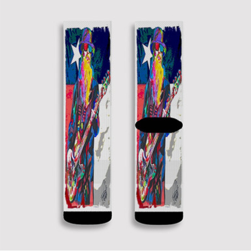 Pastele Dusty Hill Zz Top Custom Socks Sublimation Awesome Printed Sports Elite Socks Polyester Cushioned Bottoms Gym Gymnastic Running Yoga School Skatebording Basketball Spandex