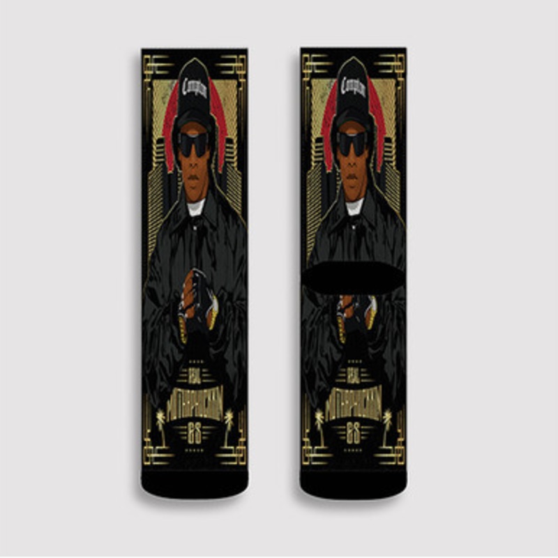 Pastele Eazy E Real Muthaphuckkin Custom Socks Sublimation Awesome Printed Sports Elite Socks Polyester Cushioned Bottoms Gym Gymnastic Running Yoga School Skatebording Basketball Spandex