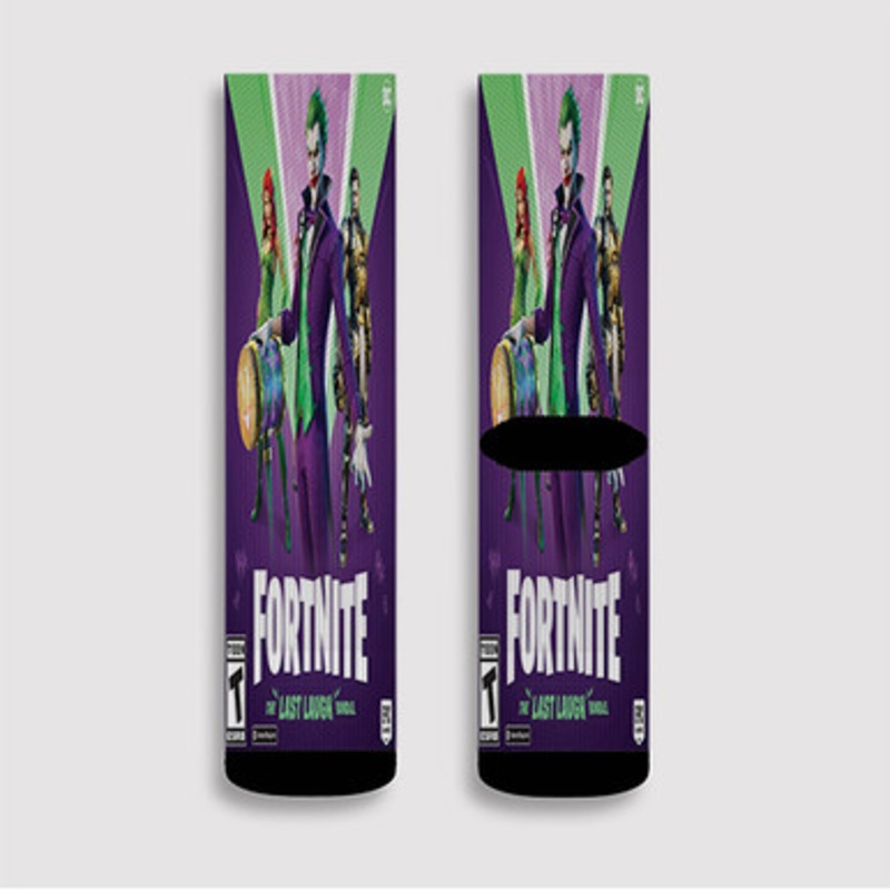 Pastele Fortnite The Last Laugh Bundle PS5 Custom Socks Sublimation Awesome Printed Sports Elite Socks Polyester Cushioned Bottoms Gym Gymnastic Running Yoga School Skatebording Basketball Spandex