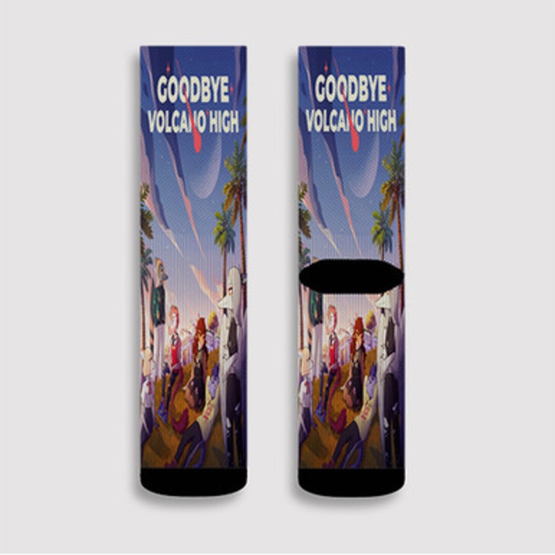 Pastele Goodbye Volcano High Custom Socks Sublimation Awesome Printed Sports Elite Socks Polyester Cushioned Bottoms Gym Gymnastic Running Yoga School Skatebording Basketball Spandex