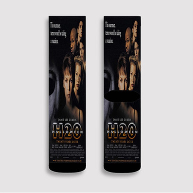 Pastele Halloween H20 Poster Custom Socks Sublimation Awesome Printed Sports Elite Socks Polyester Cushioned Bottoms Gym Gymnastic Running Yoga School Skatebording Basketball Spandex