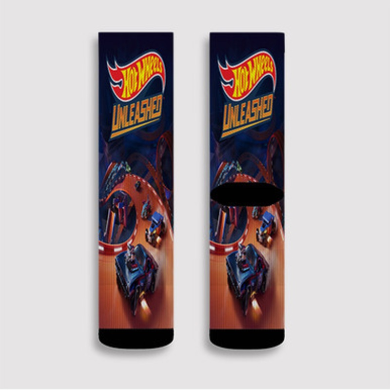 Pastele Hot Wheels Unleashed Custom Socks Sublimation Awesome Printed Sports Elite Socks Polyester Cushioned Bottoms Gym Gymnastic Running Yoga School Skatebording Basketball Spandex