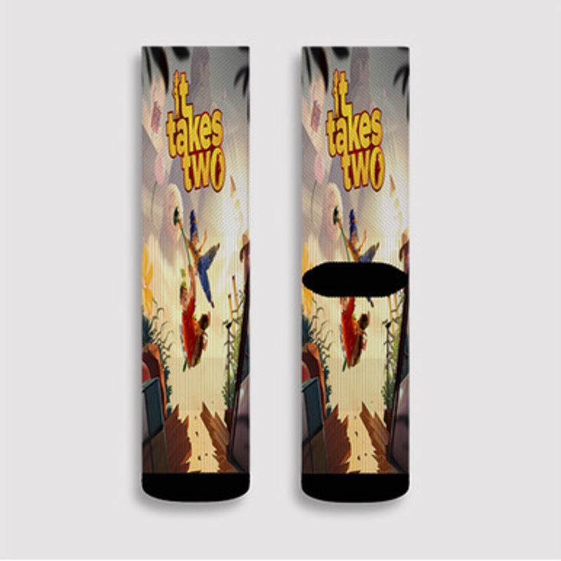Pastele It Takes Two Custom Socks Sublimation Awesome Printed Sports Elite Socks Polyester Cushioned Bottoms Gym Gymnastic Running Yoga School Skatebording Basketball Spandex