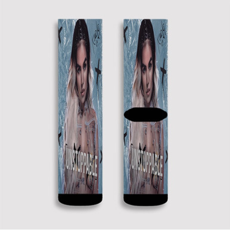 Pastele Karol G Unstoppable Custom Socks Sublimation Awesome Printed Sports Elite Socks Polyester Cushioned Bottoms Gym Gymnastic Running Yoga School Skatebording Basketball Spandex