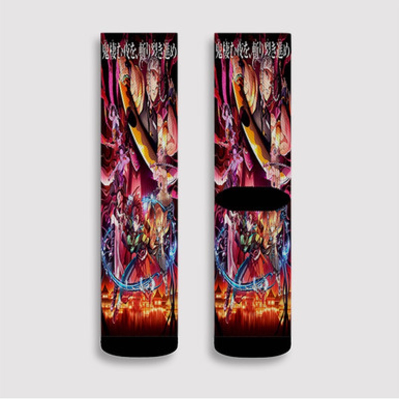 Pastele Kimetsu no Yaiba Yuukaku hen Custom Socks Sublimation Awesome Printed Sports Elite Socks Polyester Cushioned Bottoms Gym Gymnastic Running Yoga School Skatebording Basketball Spandex