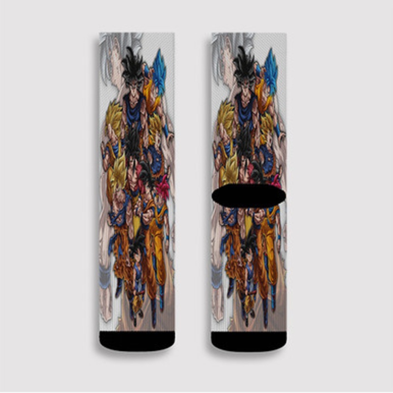 Pastele Legacy of Son Goku Dragon Ball Z Custom Socks Sublimation Awesome Printed Sports Elite Socks Polyester Cushioned Bottoms Gym Gymnastic Running Yoga School Skatebording Basketball Spandex