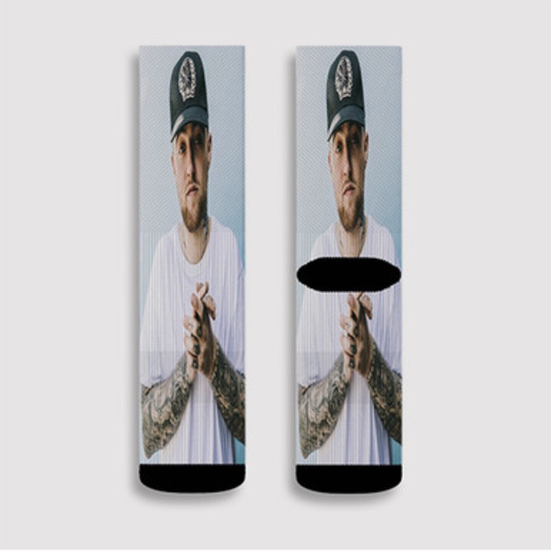 Pastele Mac Miller Music jpeg Custom Socks Sublimation Awesome Printed Sports Elite Socks Polyester Cushioned Bottoms Gym Gymnastic Running Yoga School Skatebording Basketball Spandex