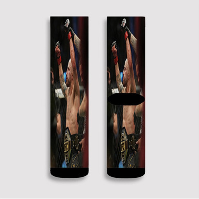 Pastele Max Holloway Custom Socks Sublimation Awesome Printed Sports Elite Socks Polyester Cushioned Bottoms Gym Gymnastic Running Yoga School Skatebording Basketball Spandex