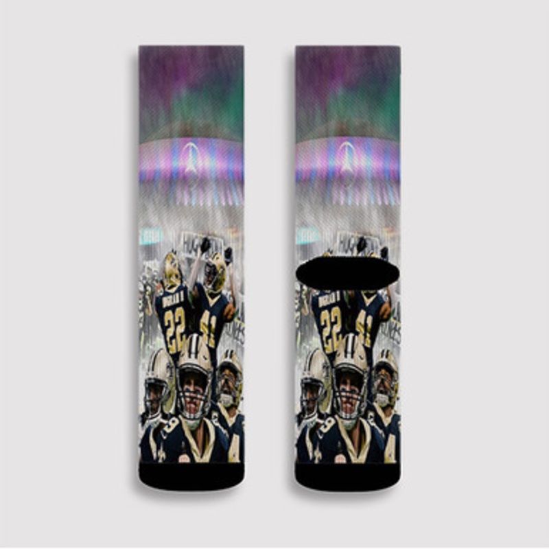 Pastele New Orleans Saints NFL 2022 Custom Socks Sublimation Awesome Printed Sports Elite Socks Polyester Cushioned Bottoms Gym Gymnastic Running Yoga School Skatebording Basketball Spandex
