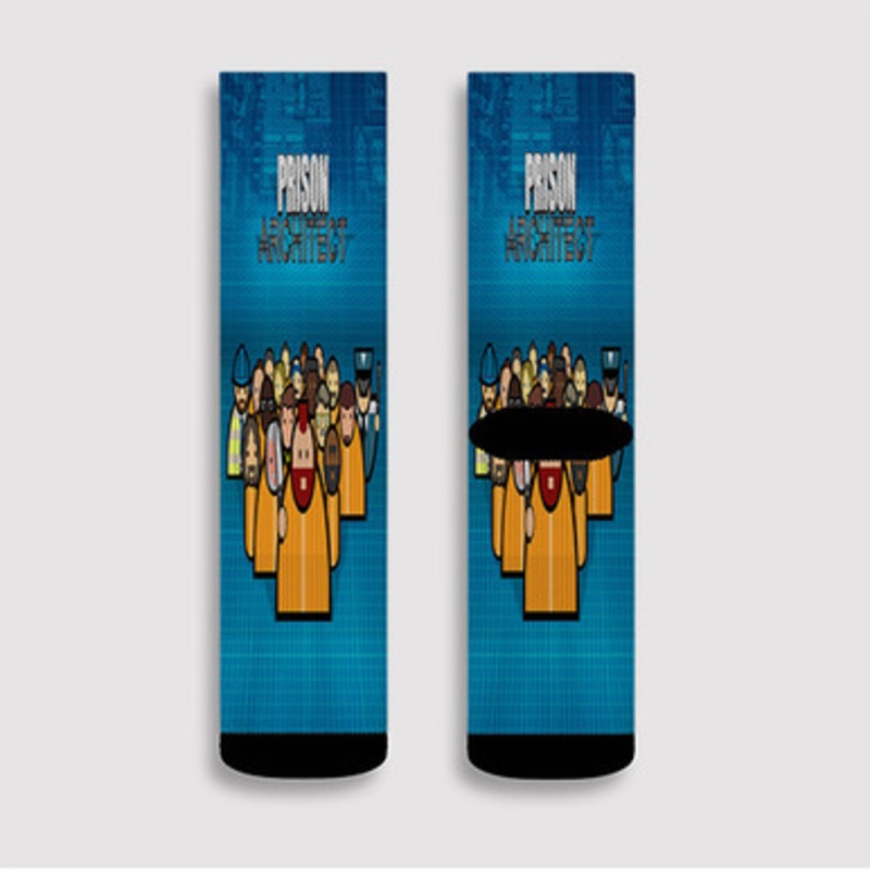 Pastele Prison Architect Custom Socks Sublimation Awesome Printed Sports Elite Socks Polyester Cushioned Bottoms Gym Gymnastic Running Yoga School Skatebording Basketball Spandex