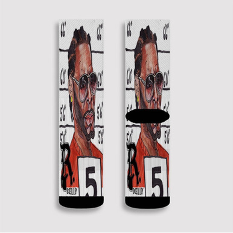Pastele R Kelly Art Custom Socks Sublimation Awesome Printed Sports Elite Socks Polyester Cushioned Bottoms Gym Gymnastic Running Yoga School Skatebording Basketball Spandex