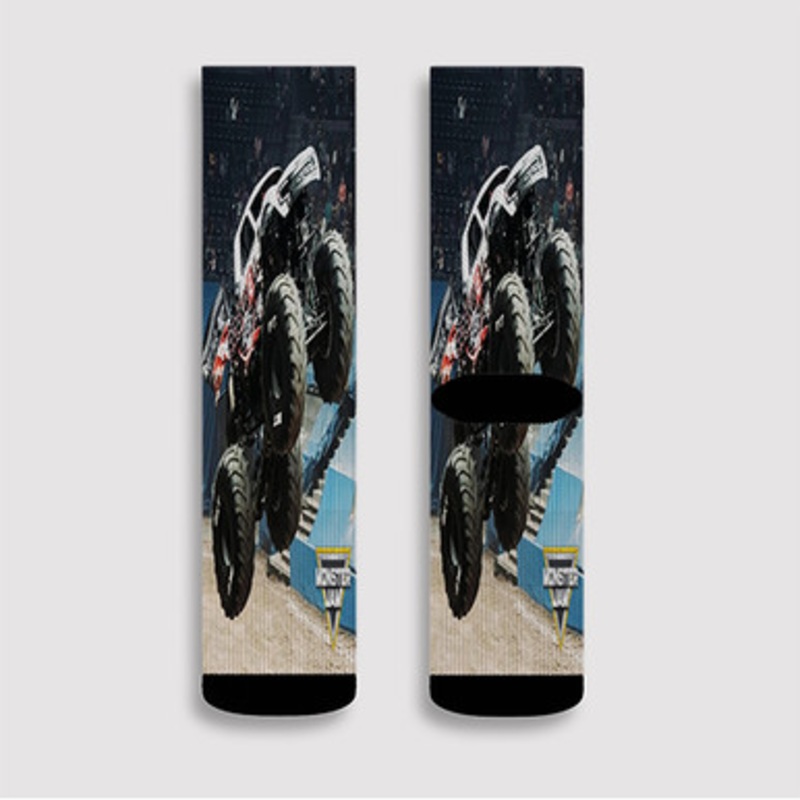 Pastele Rockwell RED Monster Truck Custom Socks Sublimation Awesome Printed Sports Elite Socks Polyester Cushioned Bottoms Gym Gymnastic Running Yoga School Skatebording Basketball Spandex