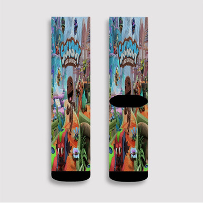Pastele Sackboy A Big Adventure Custom Socks Sublimation Awesome Printed Sports Elite Socks Polyester Cushioned Bottoms Gym Gymnastic Running Yoga School Skatebording Basketball Spandex