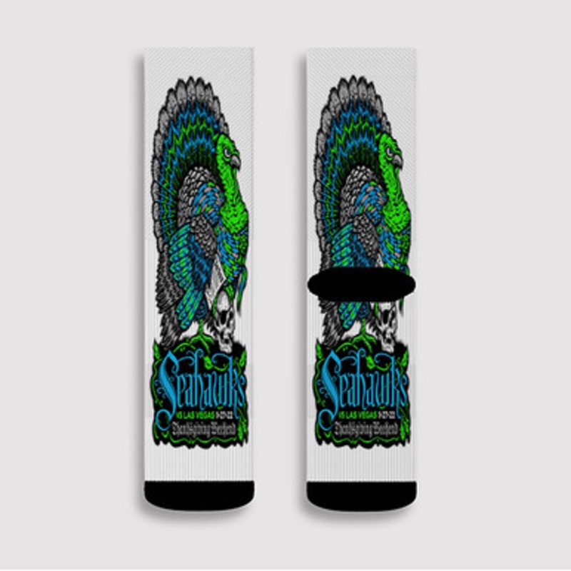 Pastele Seattle Seahawks NFL 2022 Custom Socks Sublimation Awesome Printed Sports Elite Socks Polyester Cushioned Bottoms Gym Gymnastic Running Yoga School Skatebording Basketball Spandex