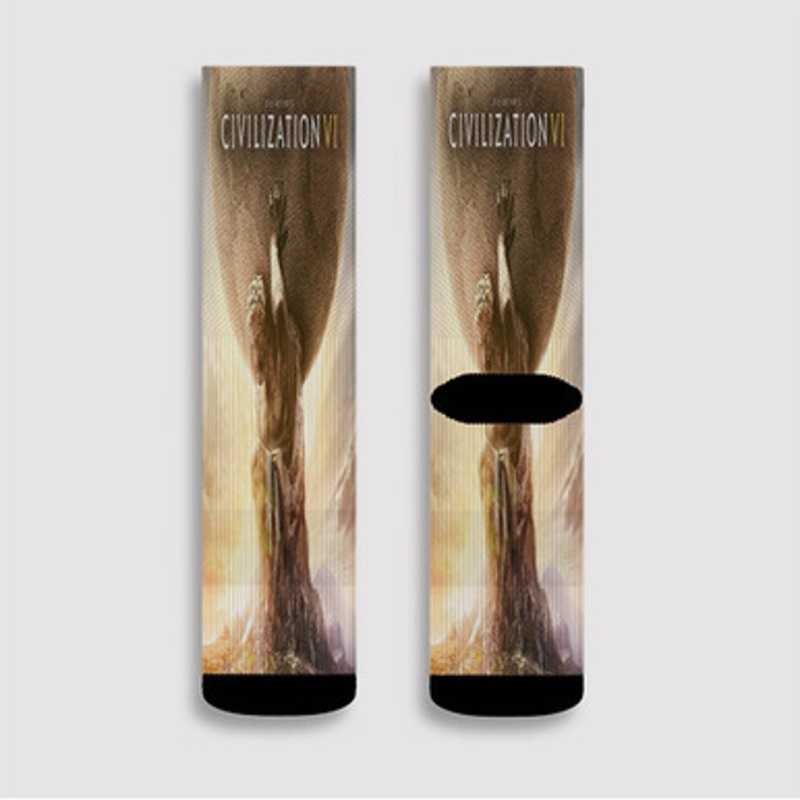 Pastele Sid Meier s Civilization VI Custom Socks Sublimation Awesome Printed Sports Elite Socks Polyester Cushioned Bottoms Gym Gymnastic Running Yoga School Skatebording Basketball Spandex