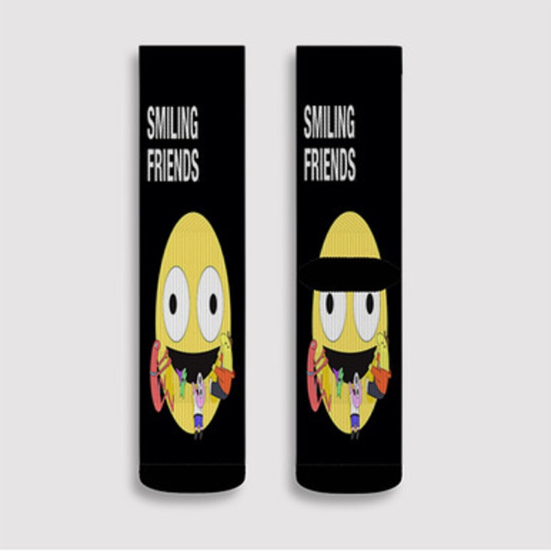 Pastele Smiling Friends Custom Socks Sublimation Awesome Printed Sports Elite Socks Polyester Cushioned Bottoms Gym Gymnastic Running Yoga School Skatebording Basketball Spandex