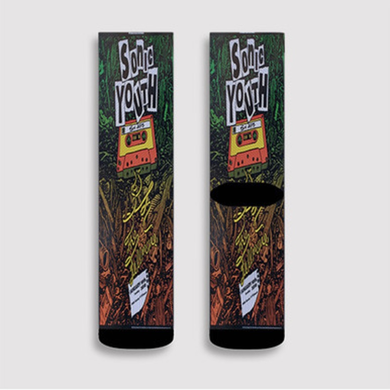 Pastele Sonic Youth Concert Custom Socks Sublimation Awesome Printed Sports Elite Socks Polyester Cushioned Bottoms Gym Gymnastic Running Yoga School Skatebording Basketball Spandex