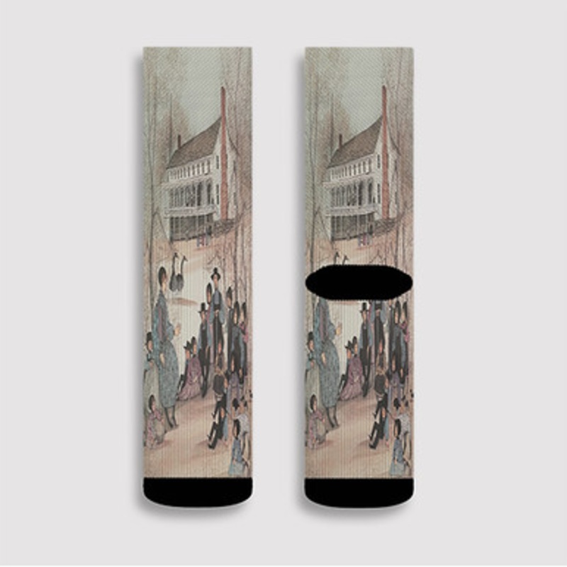 Pastele Storyteller P Buckley Moss jpeg Custom Socks Sublimation Awesome Printed Sports Elite Socks Polyester Cushioned Bottoms Gym Gymnastic Running Yoga School Skatebording Basketball Spandex