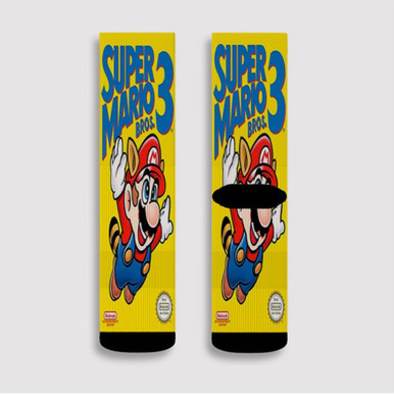 Pastele Super Mario Bros 3 Nintendo Custom Socks Sublimation Awesome Printed Sports Elite Socks Polyester Cushioned Bottoms Gym Gymnastic Running Yoga School Skatebording Basketball Spandex