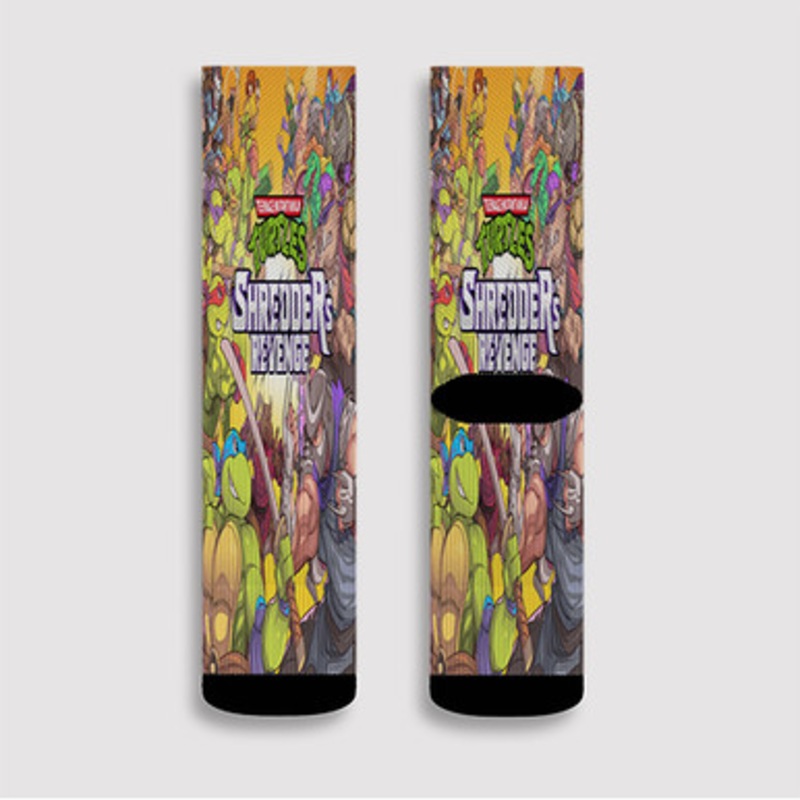 Pastele Teenage Mutant Ninja Turtles Shredder s Revenge Custom Socks Sublimation Awesome Printed Sports Elite Socks Polyester Cushioned Bottoms Gym Gymnastic Running Yoga School Skatebording Basketball Spandex
