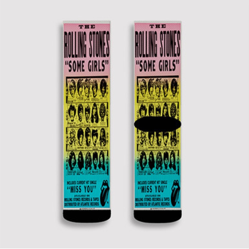Pastele The Rolling Stones Some Girls Custom Socks Sublimation Awesome Printed Sports Elite Socks Polyester Cushioned Bottoms Gym Gymnastic Running Yoga School Skatebording Basketball Spandex