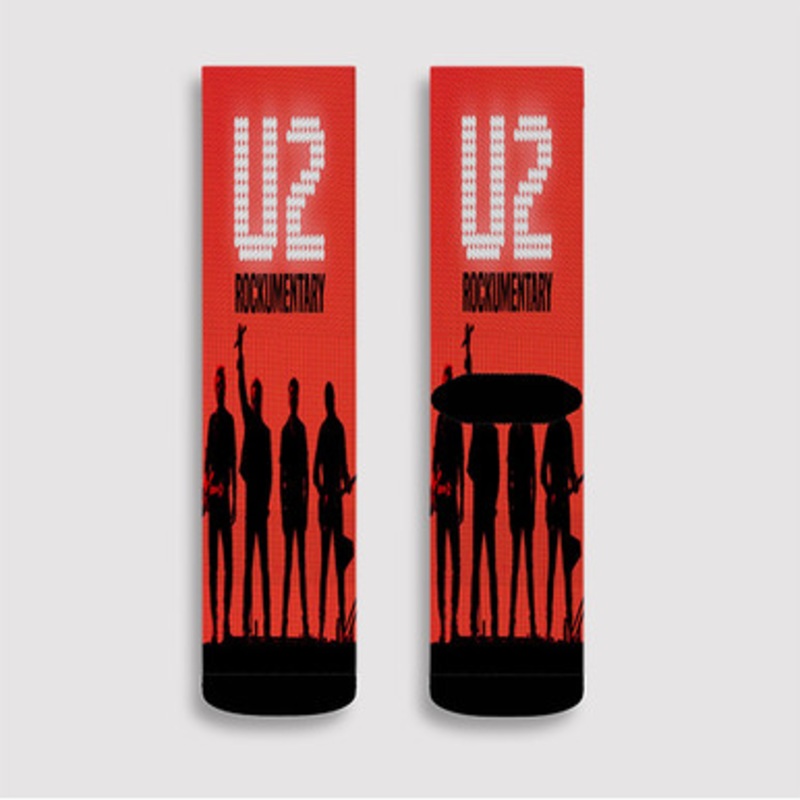 Pastele U2 Rockumentary Custom Socks Sublimation Awesome Printed Sports Elite Socks Polyester Cushioned Bottoms Gym Gymnastic Running Yoga School Skatebording Basketball Spandex