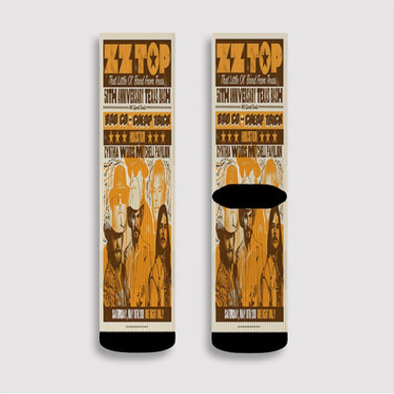 Pastele Zz Top Houston Custom Socks Sublimation Awesome Printed Sports Elite Socks Polyester Cushioned Bottoms Gym Gymnastic Running Yoga School Skatebording Basketball Spandex