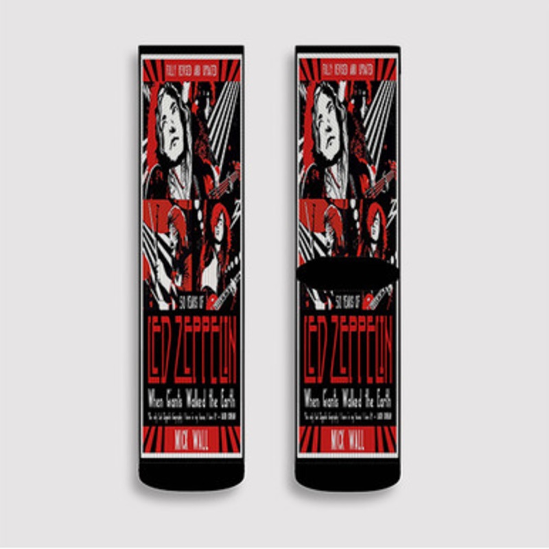 Pastele 50 Years of Led Zeppelin Custom Socks Sublimation Awesome Printed Sports Elite Socks Polyester Cushioned Bottoms Gym Gymnastic Running Yoga School Skatebording Basketball Spandex