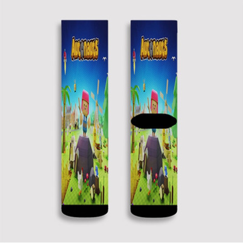 Pastele Autonauts Custom Socks Sublimation Awesome Printed Sports Elite Socks Polyester Cushioned Bottoms Gym Gymnastic Running Yoga School Skatebording Basketball Spandex