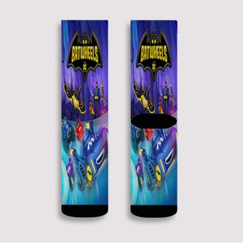 Pastele Batwheels Custom Socks Sublimation Awesome Printed Sports Elite Socks Polyester Cushioned Bottoms Gym Gymnastic Running Yoga School Skatebording Basketball Spandex