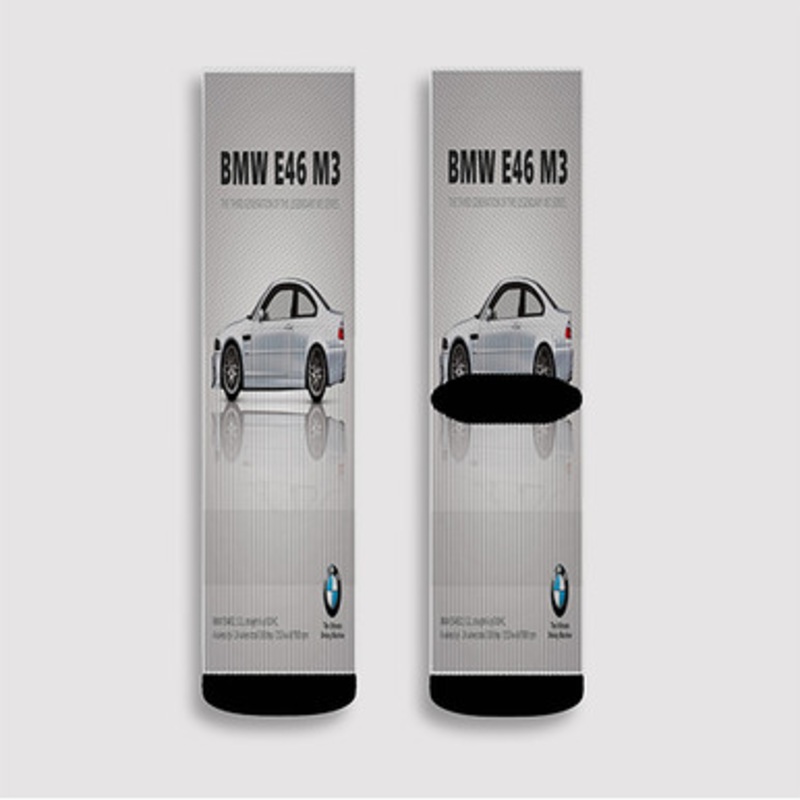 Pastele BMW E46 M3 Custom Socks Sublimation Awesome Printed Sports Elite Socks Polyester Cushioned Bottoms Gym Gymnastic Running Yoga School Skatebording Basketball Spandex