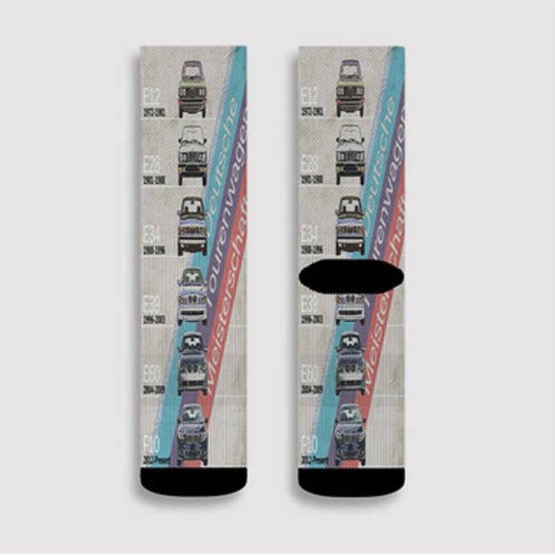Pastele BMW M5 Series Custom Socks Sublimation Awesome Printed Sports Elite Socks Polyester Cushioned Bottoms Gym Gymnastic Running Yoga School Skatebording Basketball Spandex