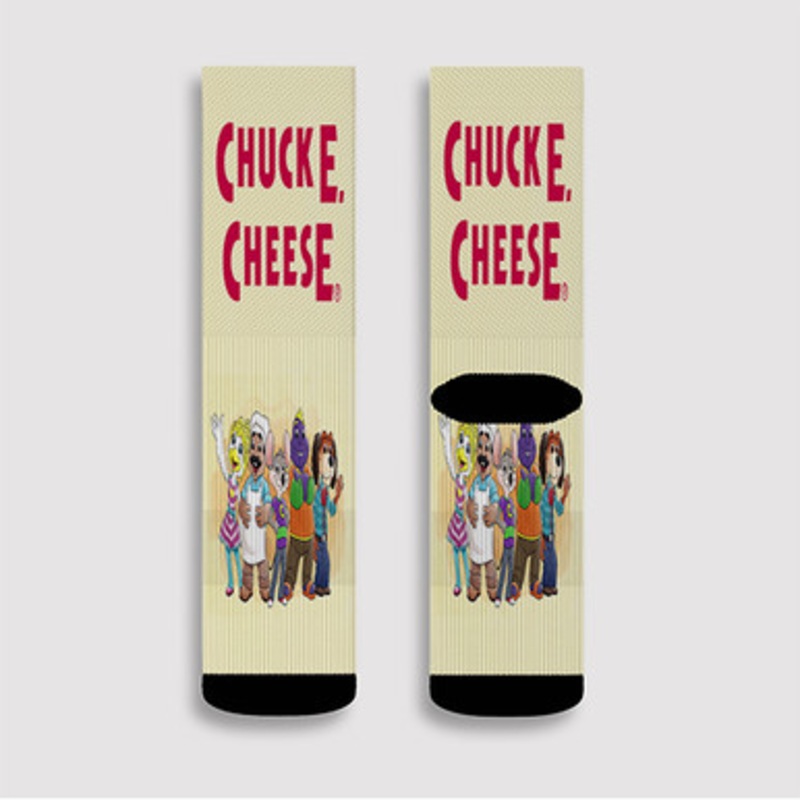 Pastele Chuck E Cheese Good Custom Socks Sublimation Awesome Printed Sports Elite Socks Polyester Cushioned Bottoms Gym Gymnastic Running Yoga School Skatebording Basketball Spandex
