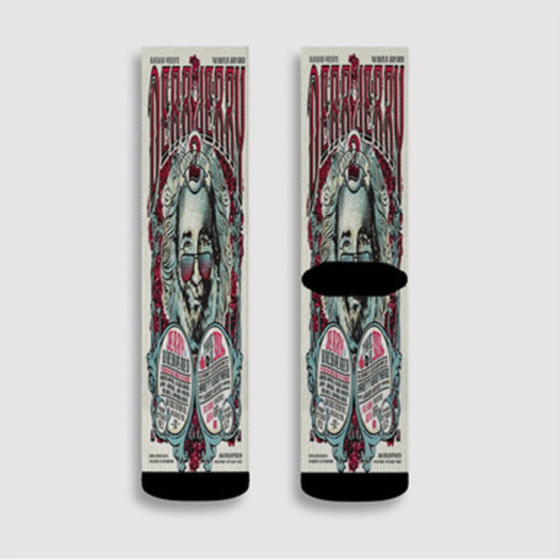 Pastele Dear Jerry Garcia Custom Socks Sublimation Awesome Printed Sports Elite Socks Polyester Cushioned Bottoms Gym Gymnastic Running Yoga School Skatebording Basketball Spandex