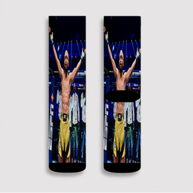 Pastele Deiveson Figueiredo Custom Socks Sublimation Awesome Printed Sports Elite Socks Polyester Cushioned Bottoms Gym Gymnastic Running Yoga School Skatebording Basketball Spandex