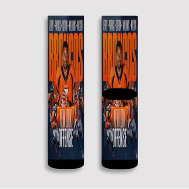 Pastele Denver Broncos NFL 2022 Custom Socks Sublimation Awesome Printed Sports Elite Socks Polyester Cushioned Bottoms Gym Gymnastic Running Yoga School Skatebording Basketball Spandex