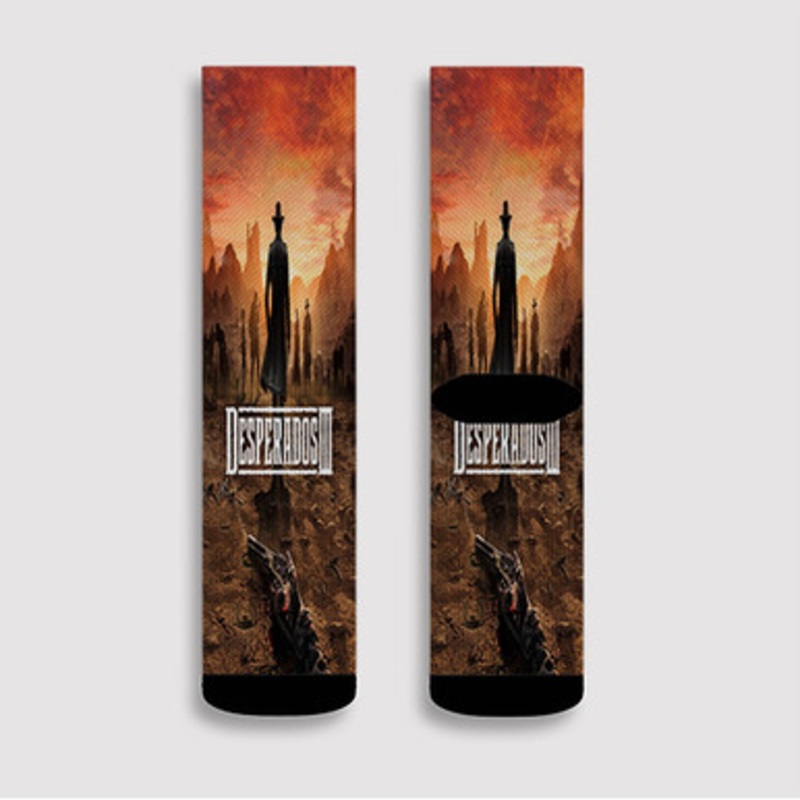 Pastele Desperados 3 Custom Socks Sublimation Awesome Printed Sports Elite Socks Polyester Cushioned Bottoms Gym Gymnastic Running Yoga School Skatebording Basketball Spandex