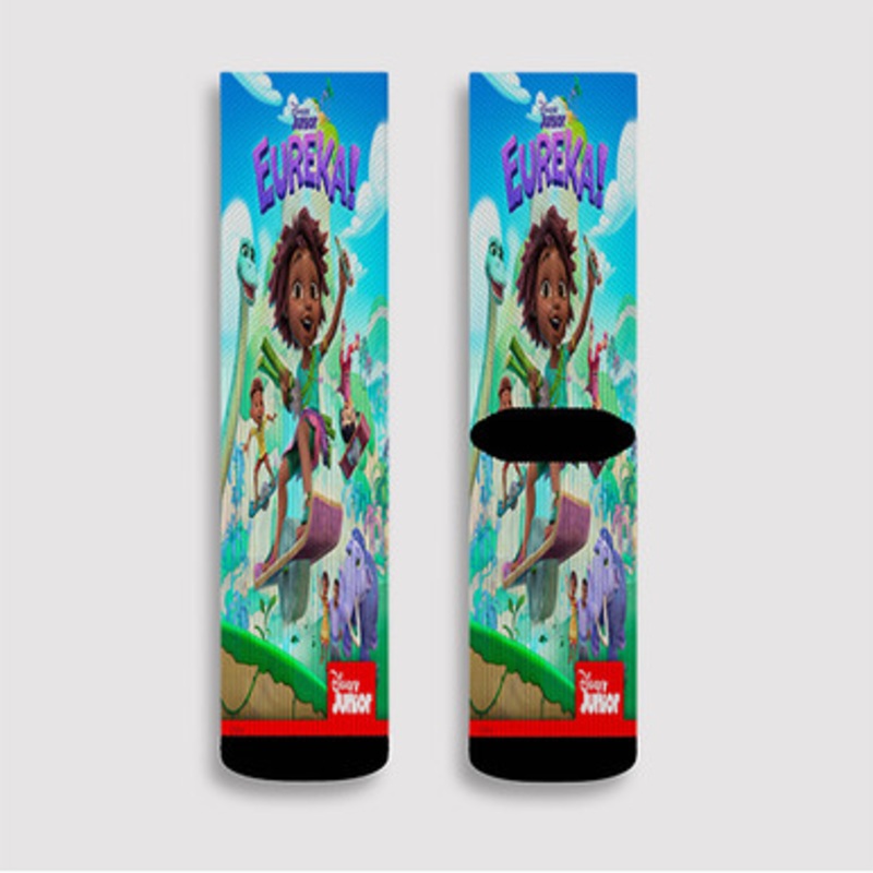 Pastele Disney Eureka Custom Socks Sublimation Awesome Printed Sports Elite Socks Polyester Cushioned Bottoms Gym Gymnastic Running Yoga School Skatebording Basketball Spandex