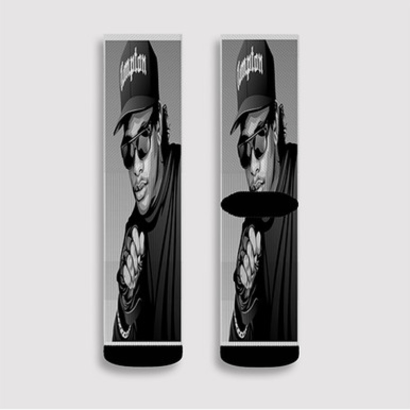 Pastele Eazy E Hip Hop Custom Socks Sublimation Awesome Printed Sports Elite Socks Polyester Cushioned Bottoms Gym Gymnastic Running Yoga School Skatebording Basketball Spandex