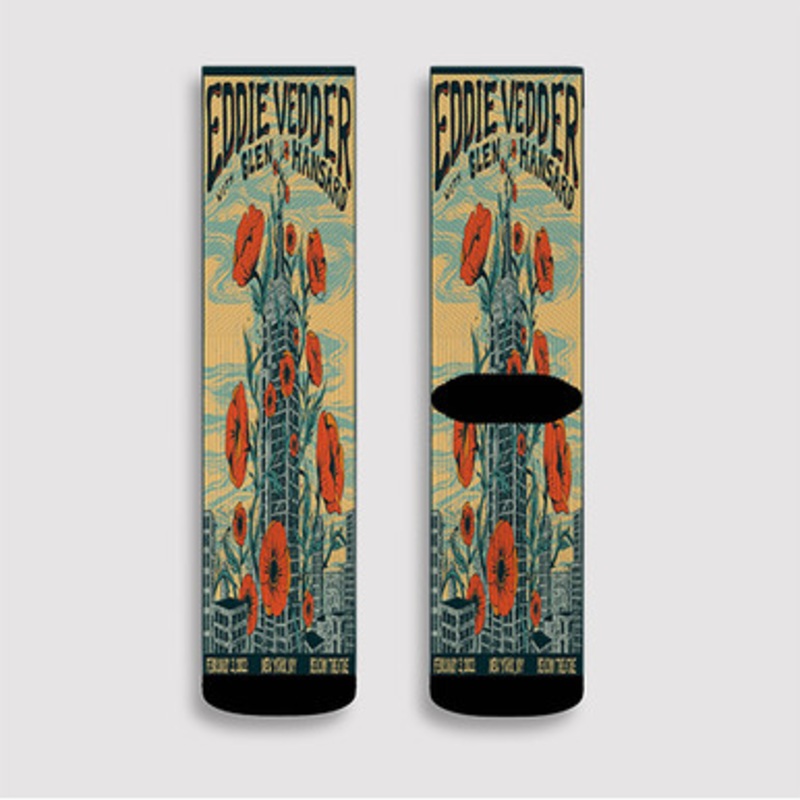 Pastele Eddie Vedder New York Custom Socks Sublimation Awesome Printed Sports Elite Socks Polyester Cushioned Bottoms Gym Gymnastic Running Yoga School Skatebording Basketball Spandex