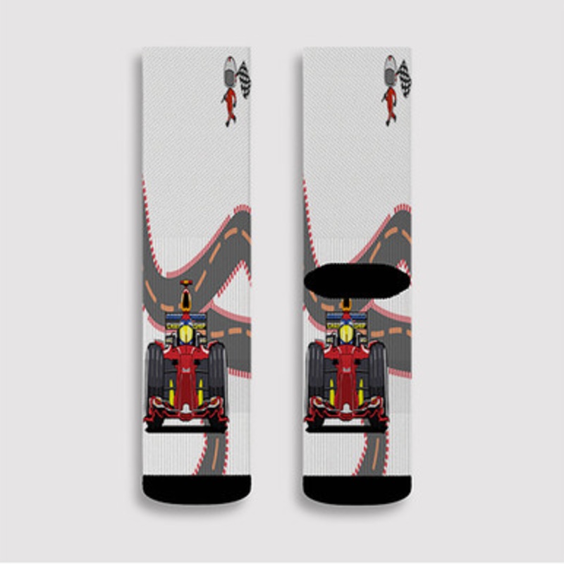 Pastele F1 Grand Prix Racing Custom Socks Sublimation Awesome Printed Sports Elite Socks Polyester Cushioned Bottoms Gym Gymnastic Running Yoga School Skatebording Basketball Spandex