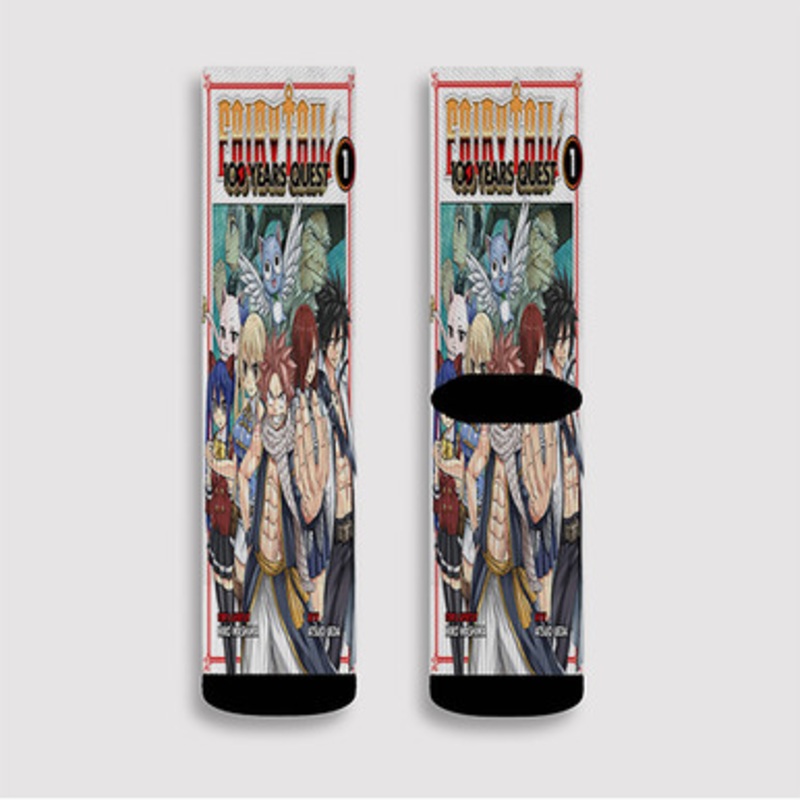 Pastele Fairy Tail 100 Years Quest Custom Socks Sublimation Awesome Printed Sports Elite Socks Polyester Cushioned Bottoms Gym Gymnastic Running Yoga School Skatebording Basketball Spandex