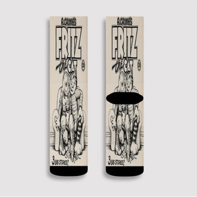 Pastele Fritz The Cat R Crumbs Custom Socks Sublimation Awesome Printed Sports Elite Socks Polyester Cushioned Bottoms Gym Gymnastic Running Yoga School Skatebording Basketball Spandex