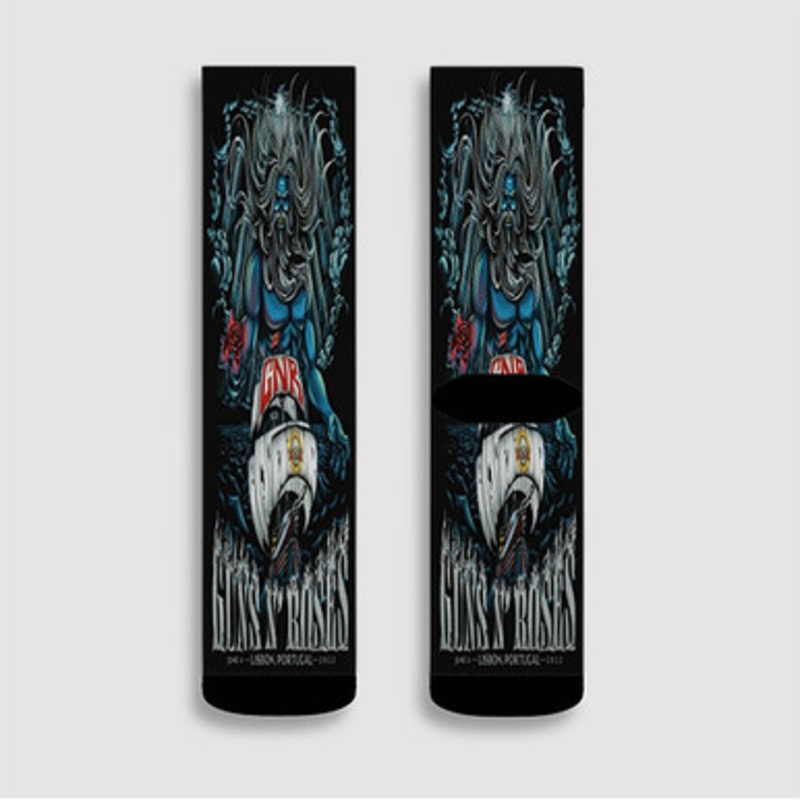 Pastele Guns N Roses Lisbon Portugal Custom Socks Sublimation Awesome Printed Sports Elite Socks Polyester Cushioned Bottoms Gym Gymnastic Running Yoga School Skatebording Basketball Spandex